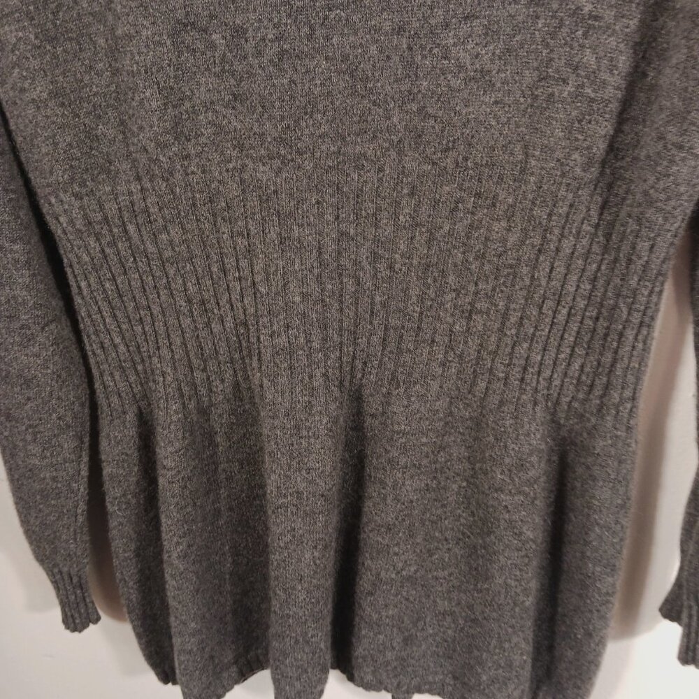 Precious Fibers 100% cashmere Gray Shawl Collar Longline Cardigan Sweater, Large - Picture 9 of 15